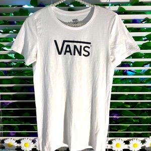VANS white tee with black logo front